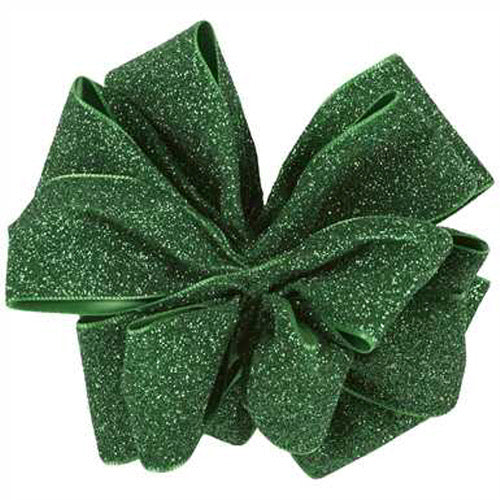 16-3748EMER FROSTED SATIN GLITTER EMERALD 1.5" 25 YDS