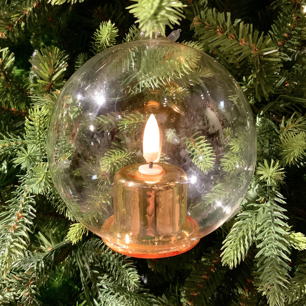 DS48-1029 GLASS BALL LIGHTED CANDLE