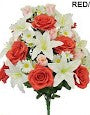 GB80359A-RDWHT 28" LILIUM ROSE MIXED BUSH RED/WHITE