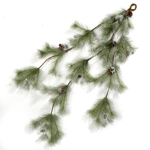 M411066 52" FROSTED MIXED PINE HANGING VINE
