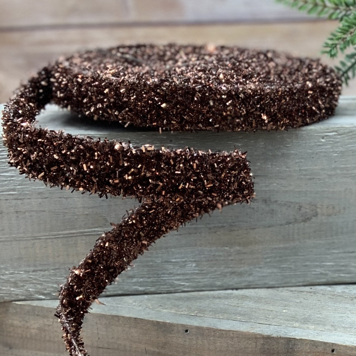 DS28-1363 TINSEL GARLAND COPPER 1" 3YDS