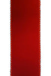 DS09-2085 VELVET DOUBLE SIDED/SILVER BEADED EDGE RED 2.5" 10YDS