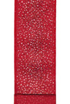 DS09-2376 LINEN GLITTER SNOWFALL RED 2.5" 10YDS