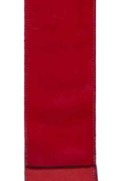 DS09-2572 VELVET DUPION BACK RED 2.5" 10YDS