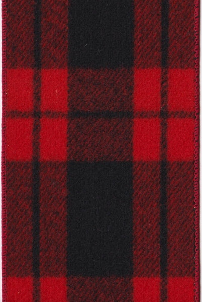 DS15-6856 FLANNEL RED PLAID BLACK 4" 10YDS